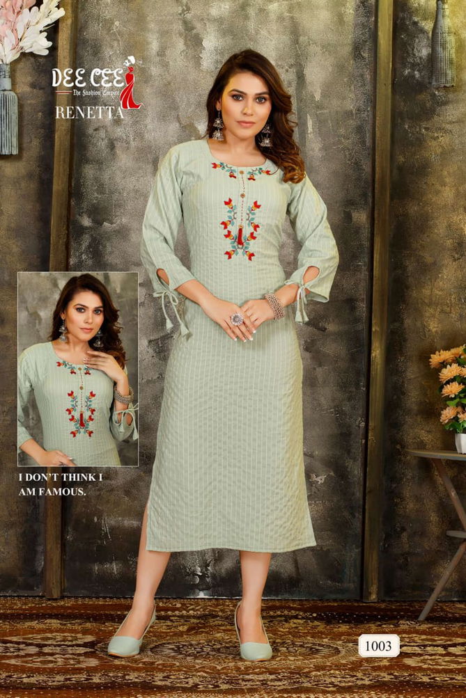 Renetta By Dee Cee A Line Long Kurtis Catalog